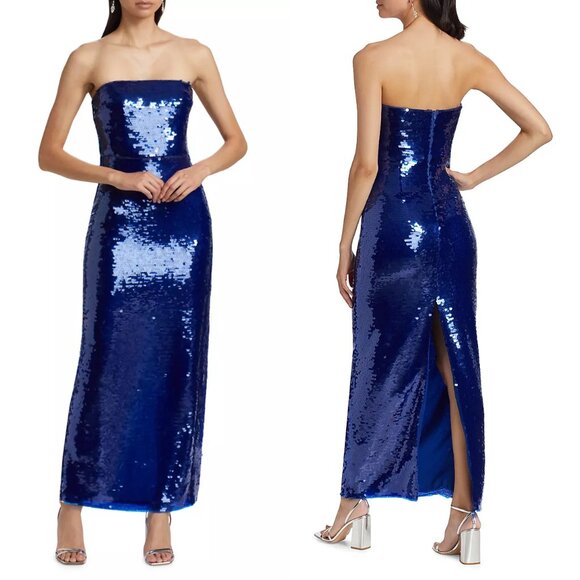 ML Monique Lhuillier  Mira Sequin Strapless Gown - Picture 1 of 7